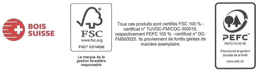 logos bois suisse FSC PEFC